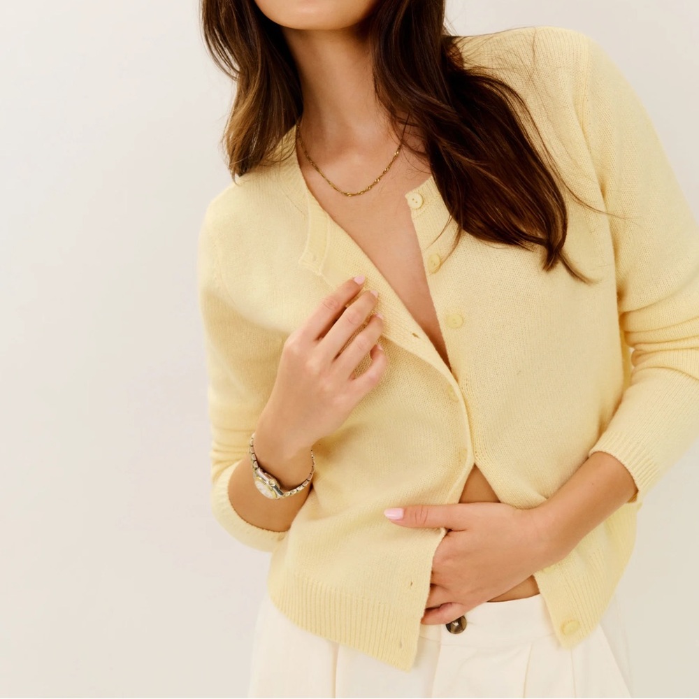 REFORMATION Clara Cashmere Crew Cardigan